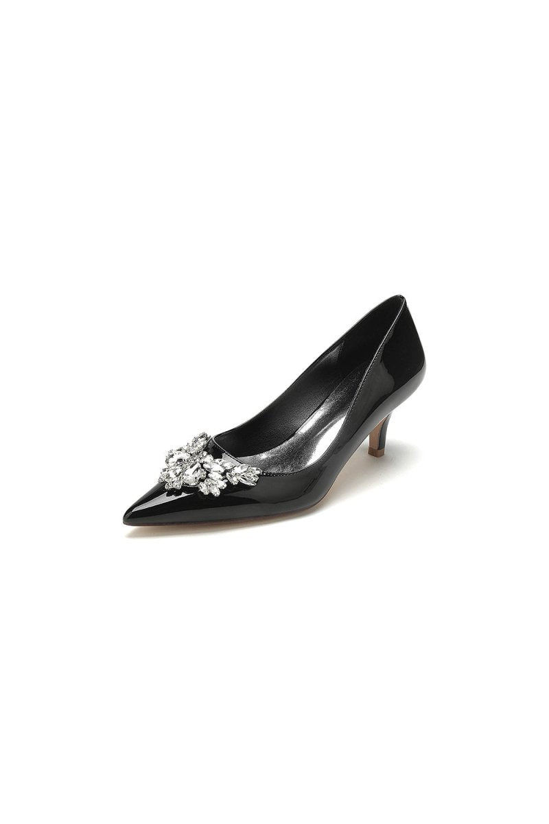 Rhinestone Closed Toe Stiletto Heel Evening Shoes - KissProm