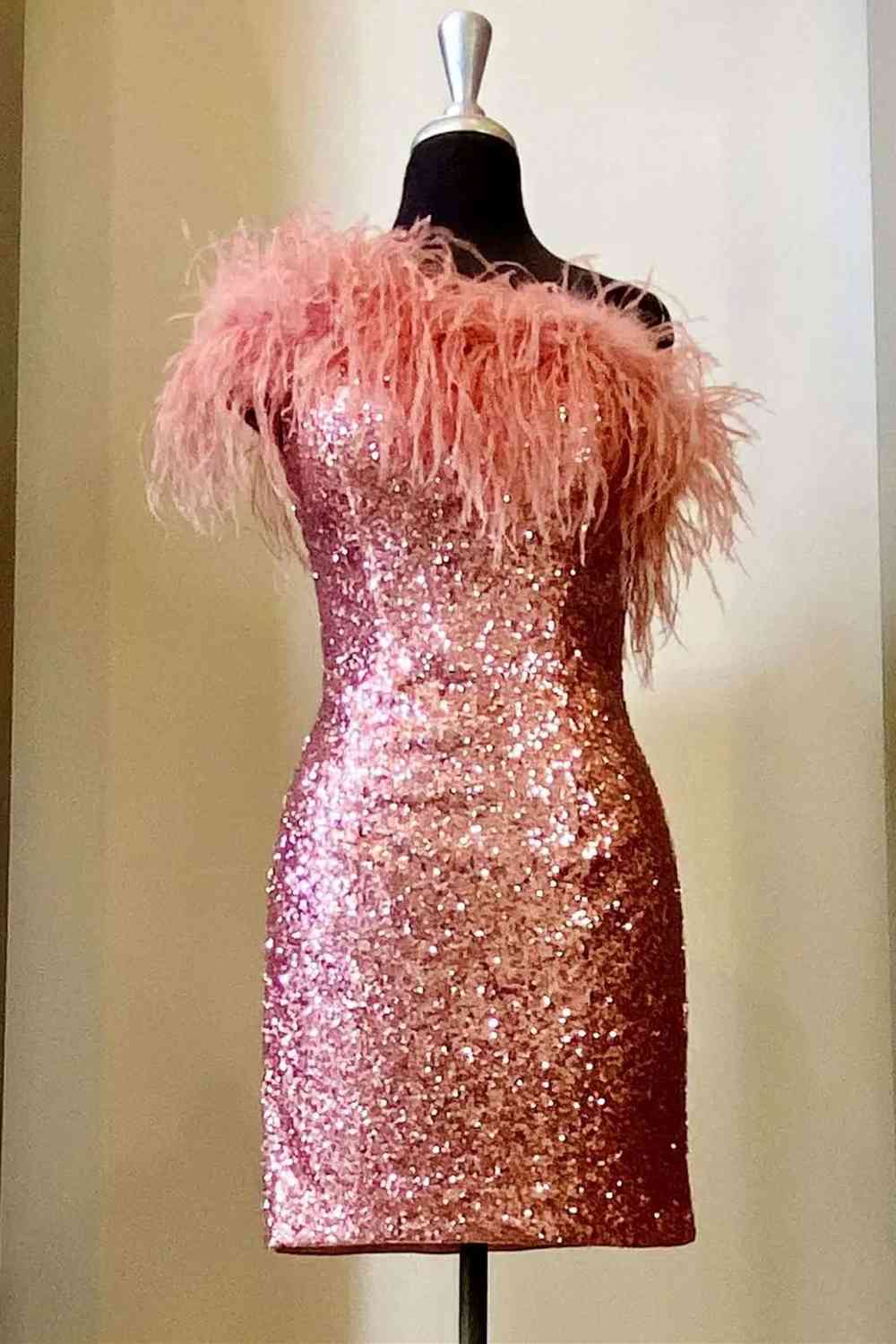 pink rose gold homecoming dresses