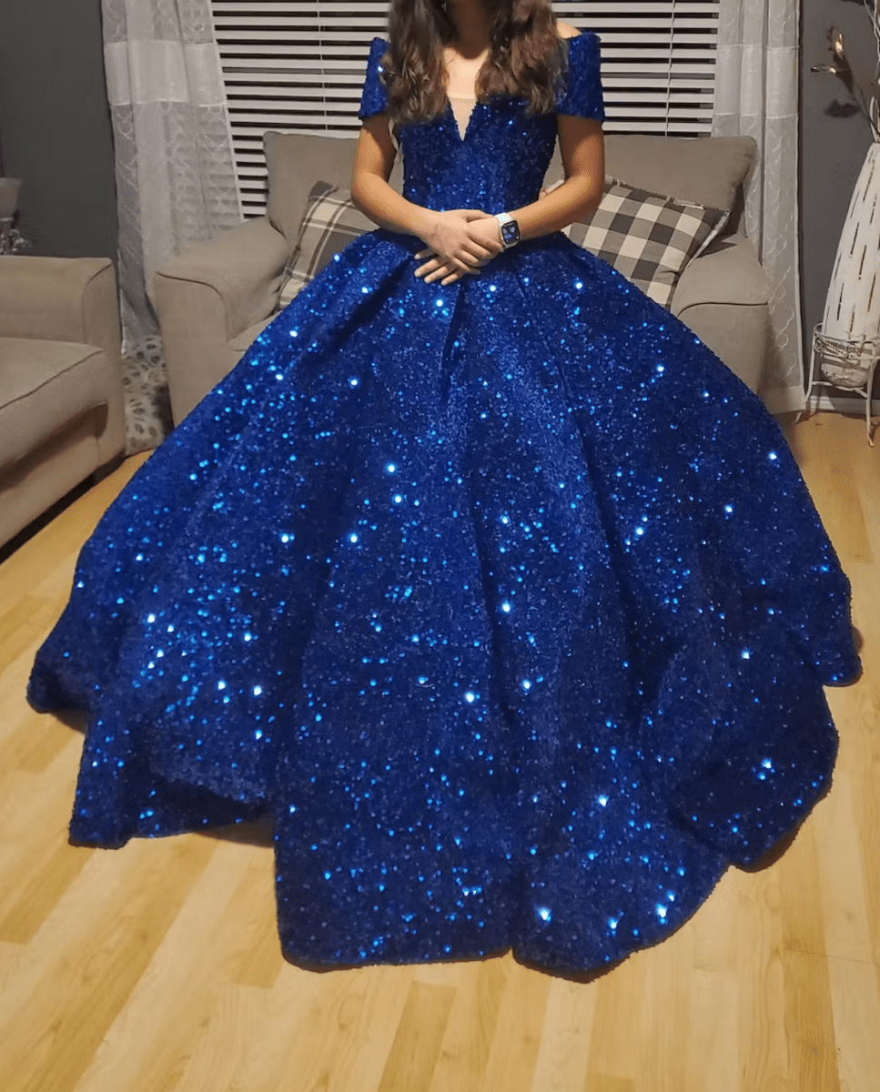 Quinceanera Dress Black Ball Gown Quinceanera Dresses Off Shoulder - KissProm