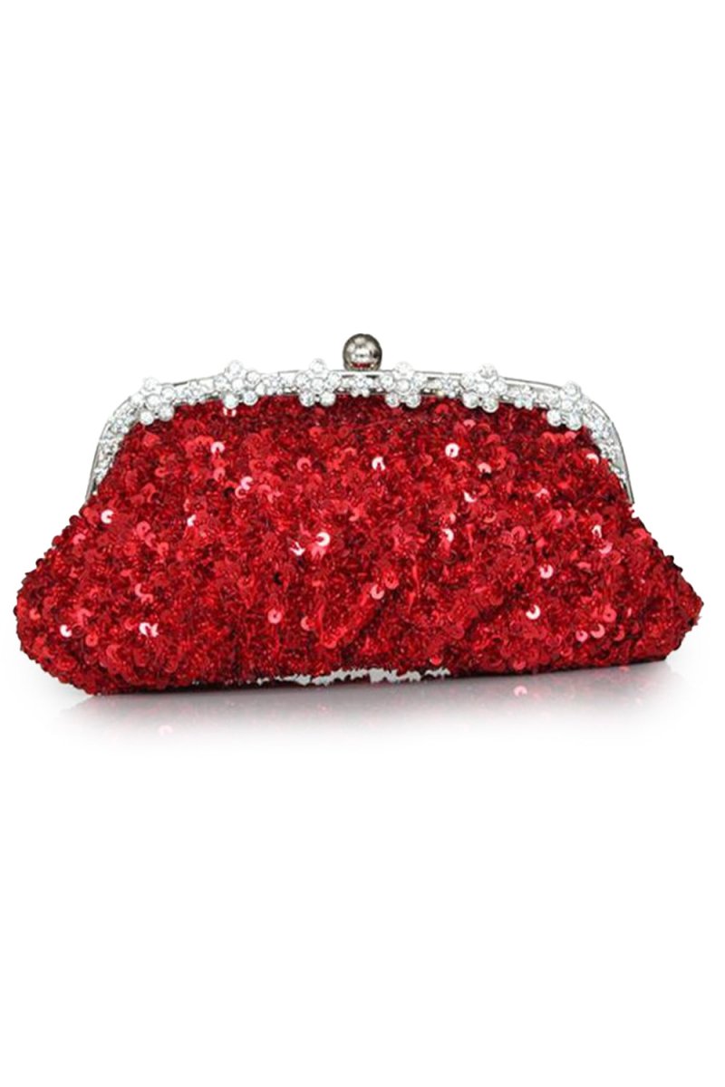 Sequin With Crystal/ Rhinestone Chain Shoulder Bags - KissProm