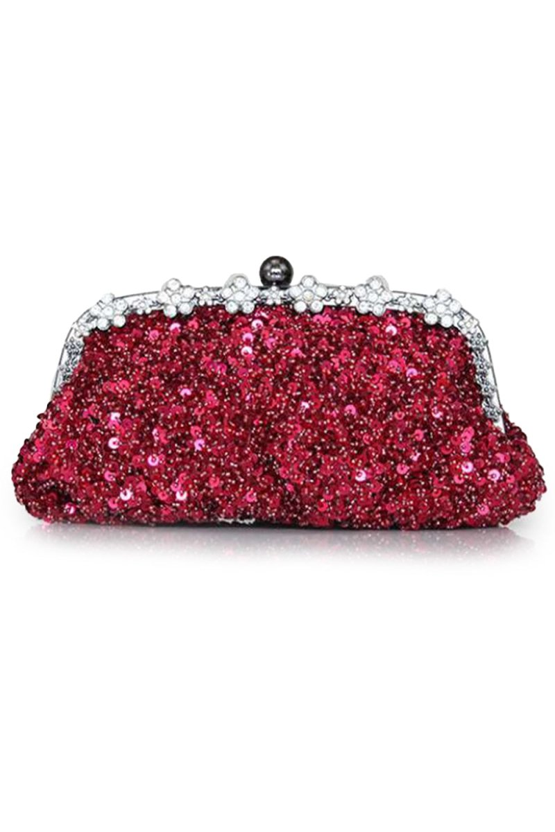 Sequin With Crystal/ Rhinestone Chain Shoulder Bags - KissProm