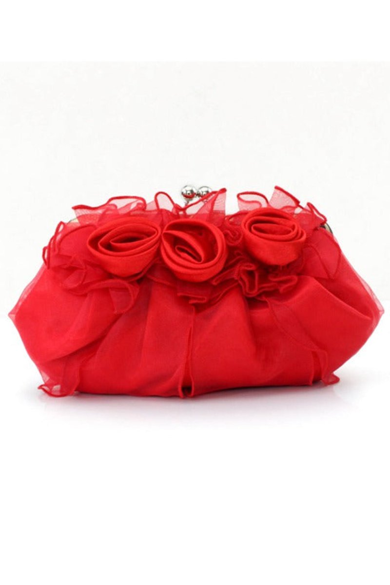 Silk Chain Clutches With Flower - KissProm