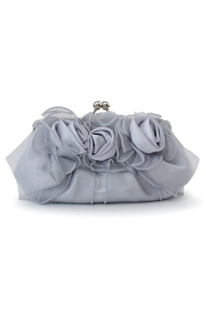 Silk Chain Clutches With Flower - KissProm