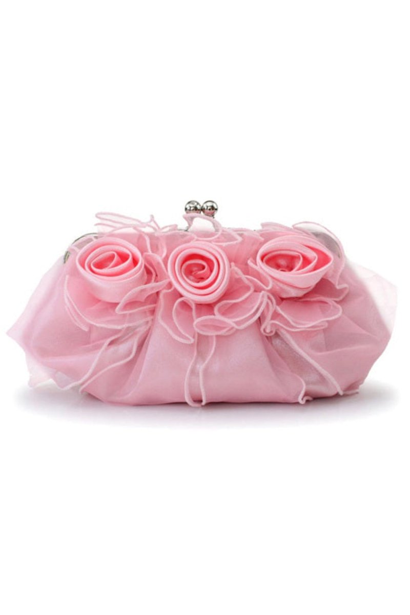 Silk Chain Clutches With Flower - KissProm