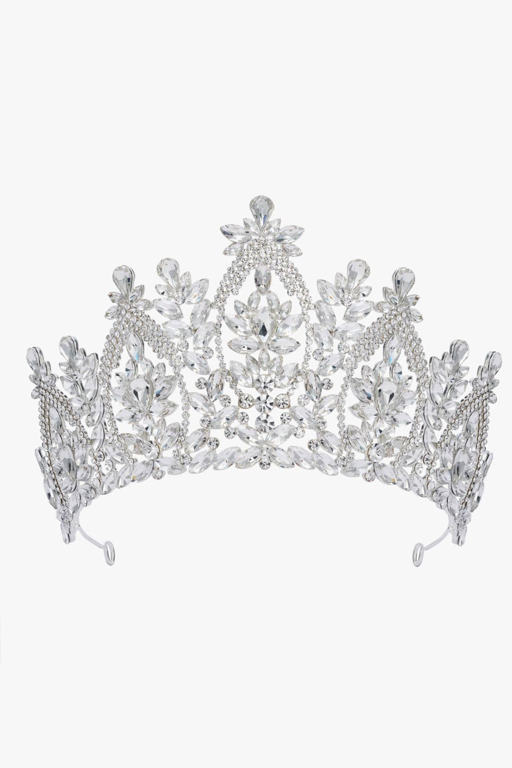 Silver Crystal Rhinestone Tiara Crown