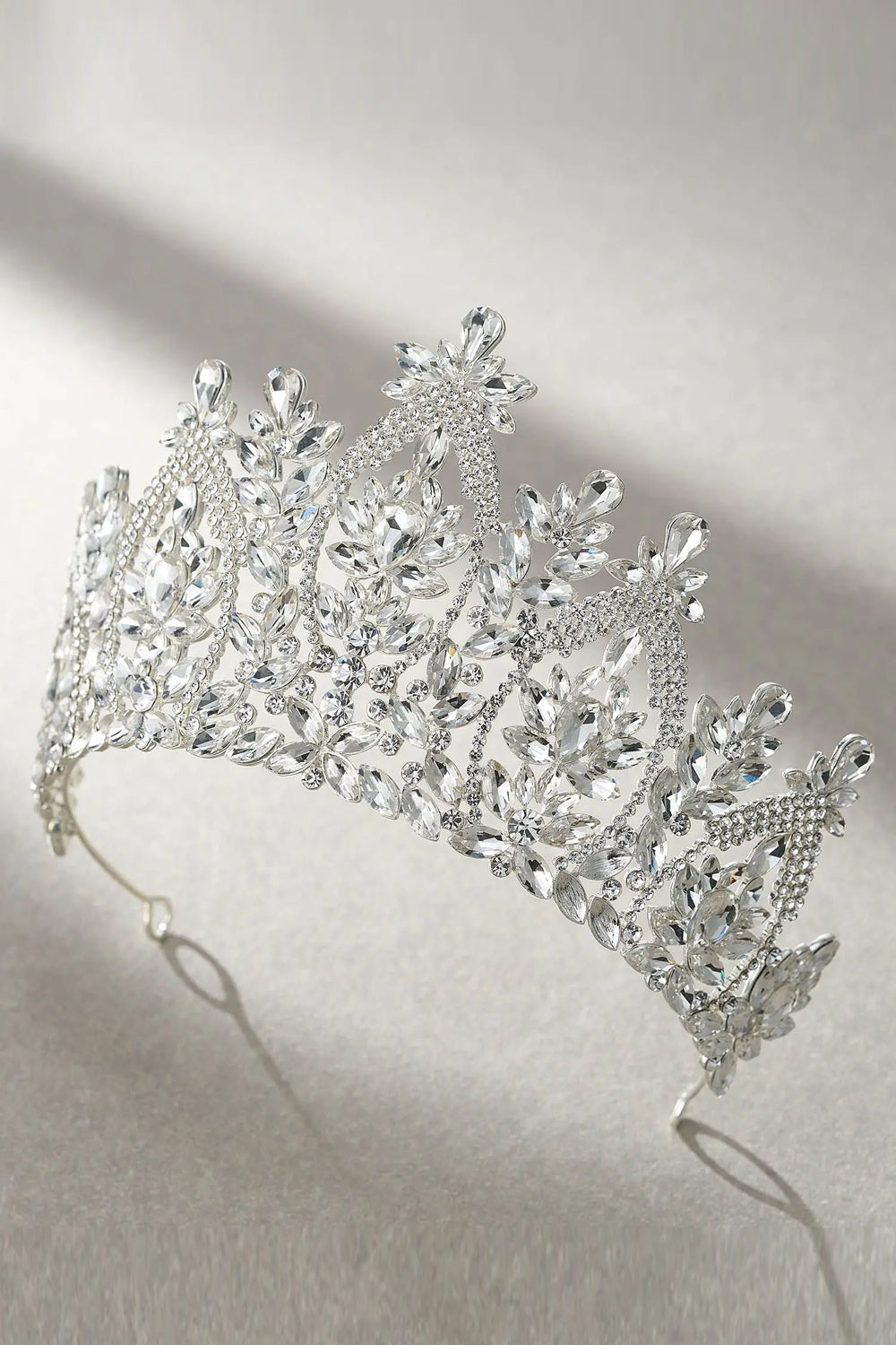 Silver Crystal Rhinestone Tiara Crown