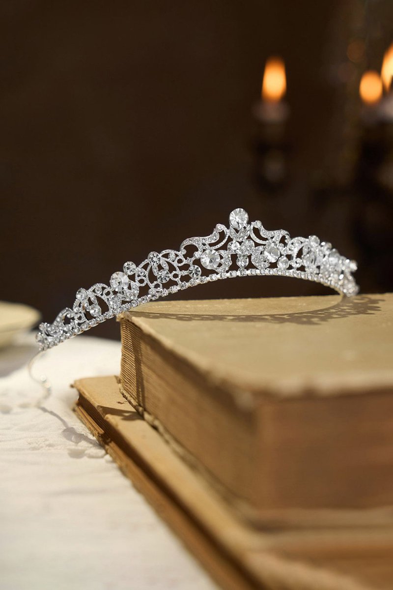 Silver Crystal Wedding Tiara for Women - KissProm