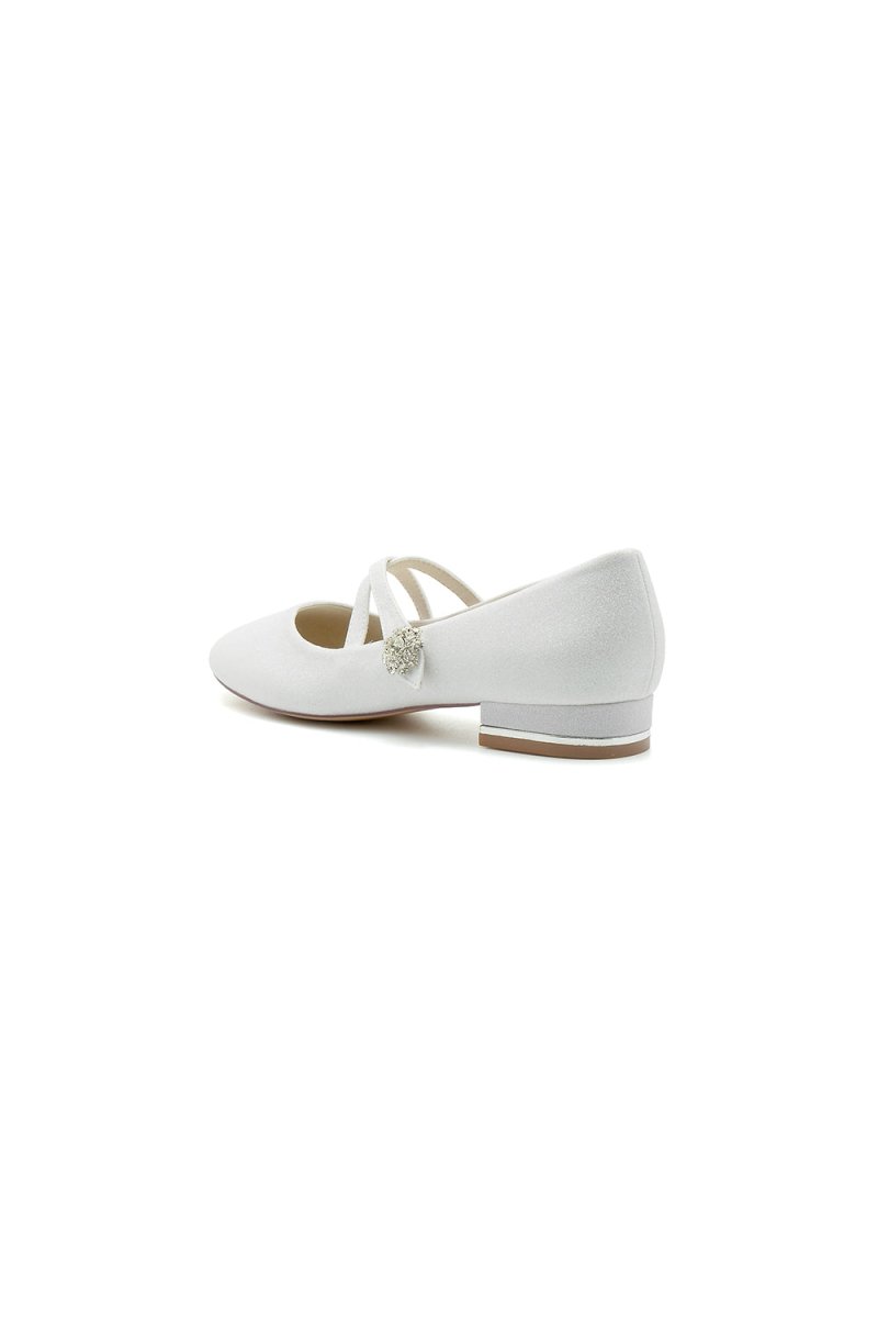 White Pointed Toe Wedding Flats - KissProm