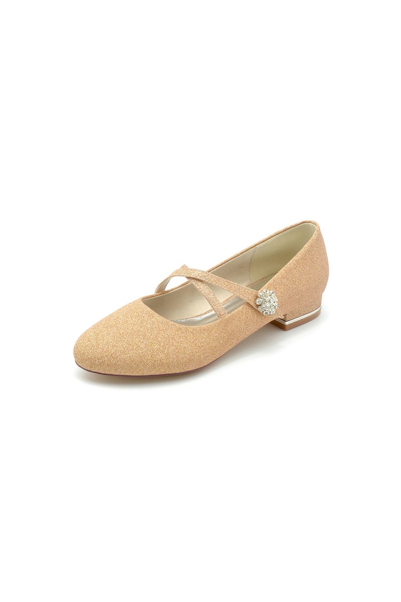 White Pointed Toe Wedding Flats - KissProm