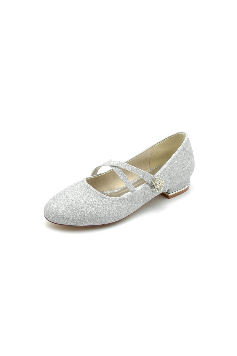 White Pointed Toe Wedding Flats - KissProm