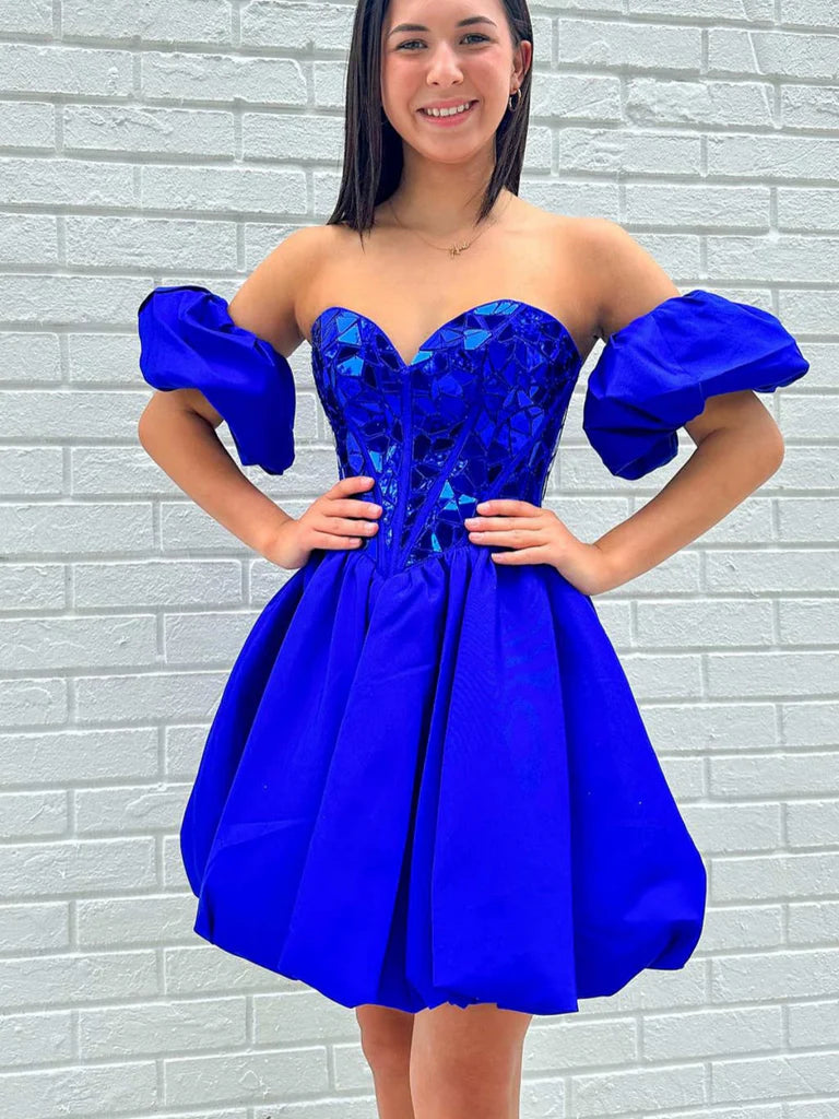 Aria A Line Off the Shoulder Short Homecoming Dress KissProm