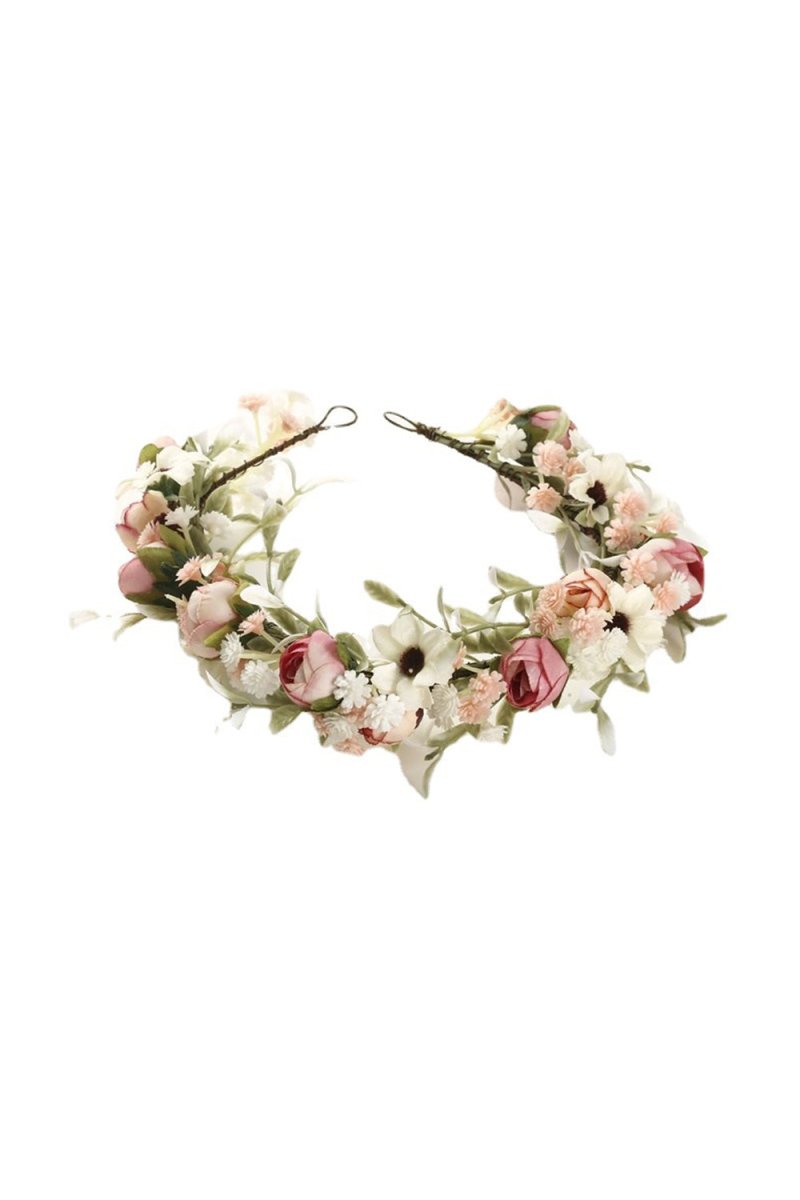 Vintage Boho Artificial Wedding Flowers Crown - KissProm