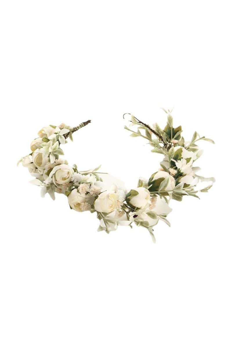 Vintage Boho Artificial Wedding Flowers Crown - KissProm