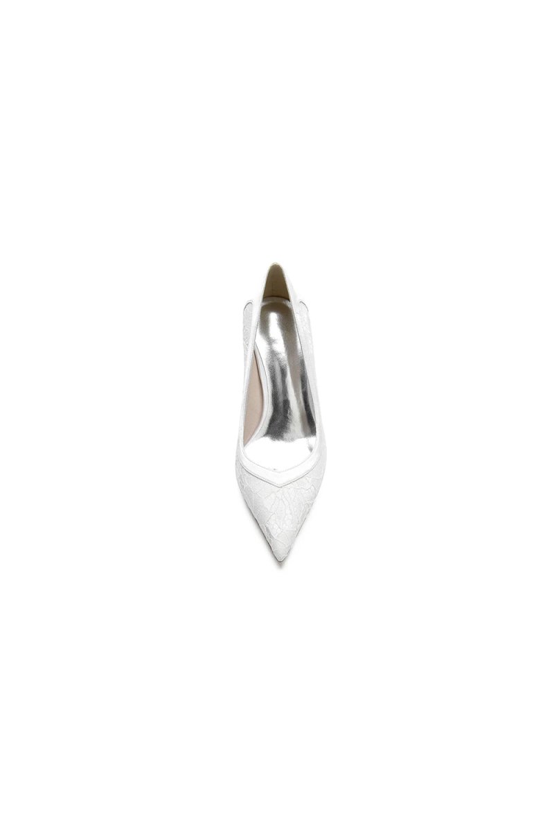 Pointed Toe Lace Wedding Shoes - KissProm