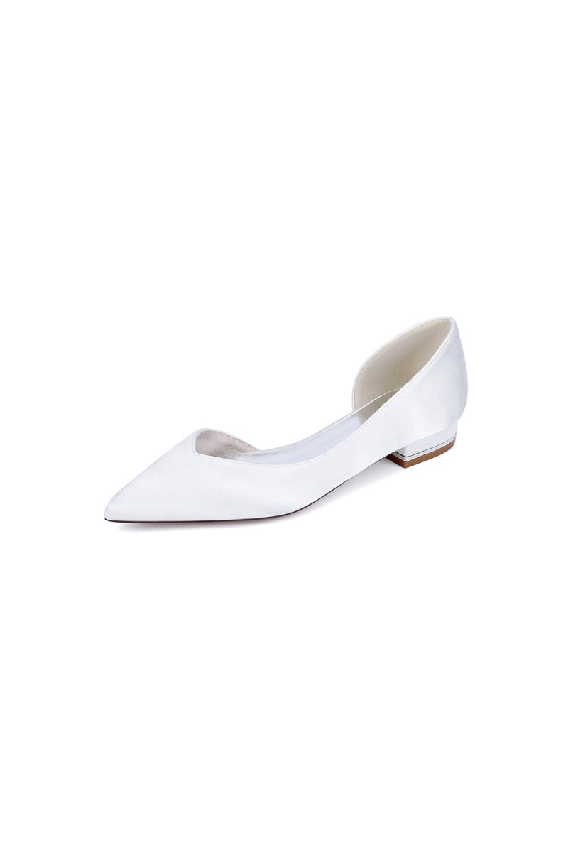 Ivory Flat Shoes with a Sleek Design - KissProm