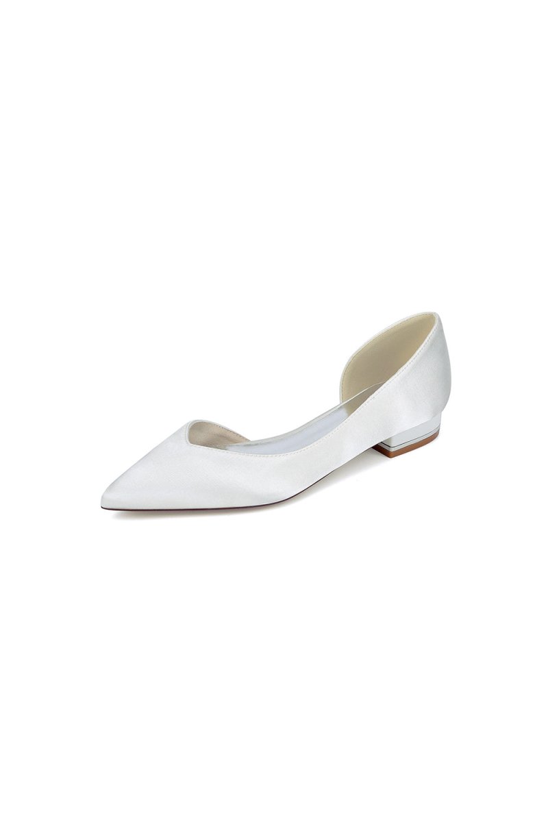 Ivory Flat Shoes with a Sleek Design - KissProm