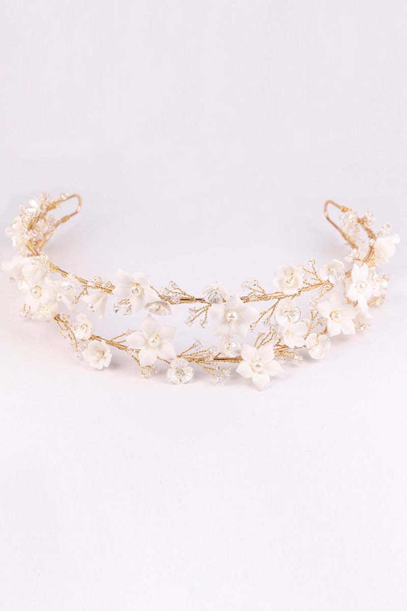 White Flowers Bridal Headpieces – KissProm