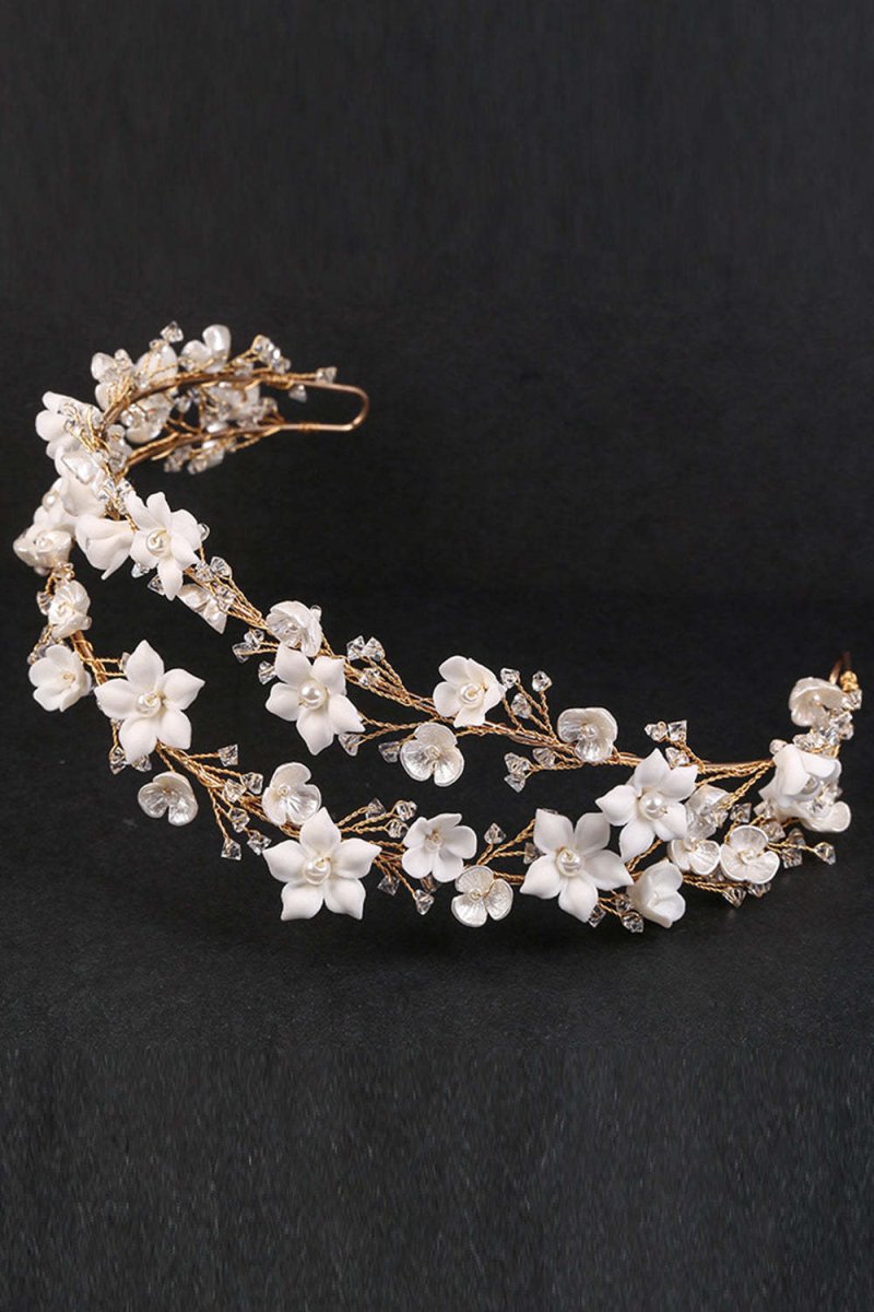 White Flowers Bridal Headpieces - KissProm