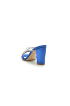 Royal Blue Block Heels with Rhinestone - KissProm