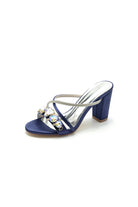 Royal Blue Block Heels with Rhinestone - KissProm