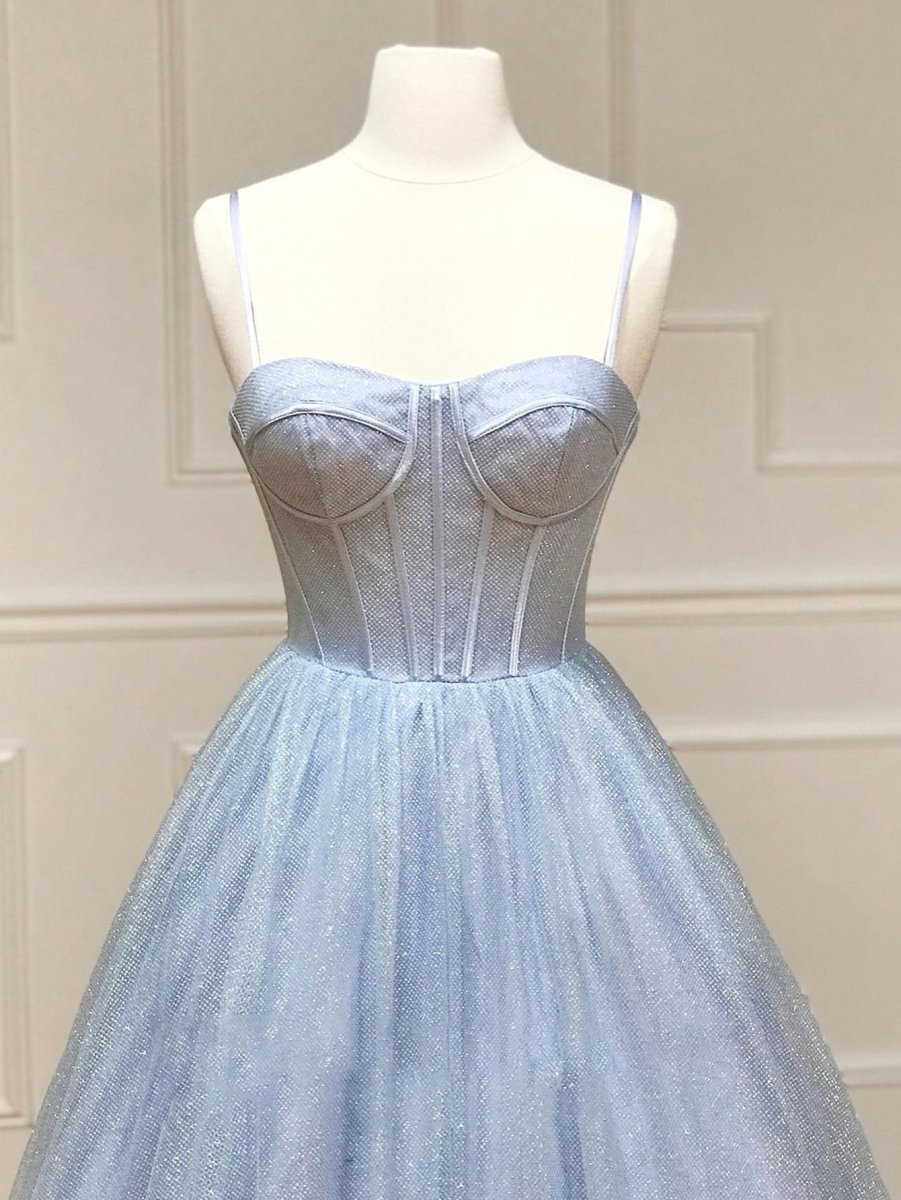 Julissa |A Line Glitter Tulle Prom Dress with Pockets - KissProm