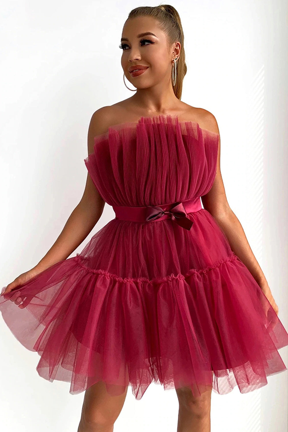 Pink and Black Short Prom Dresses