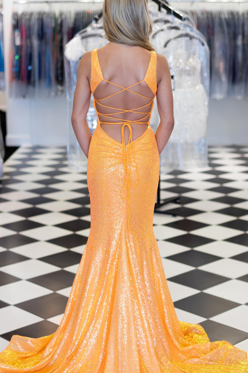 Orange Mermaid Dress