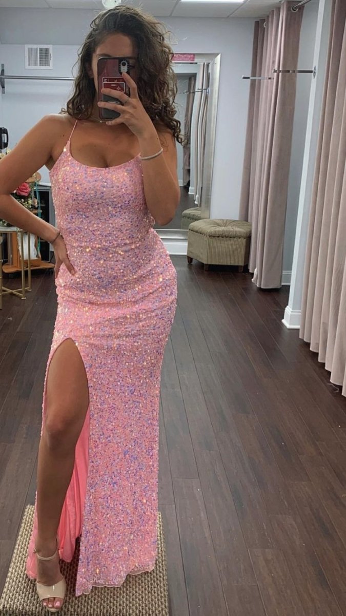 Catalina |Mermaid Sequins Long Prom dress with Slit - KissProm