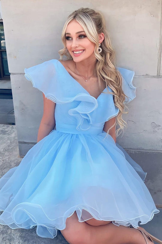 Ruffle store homecoming dress