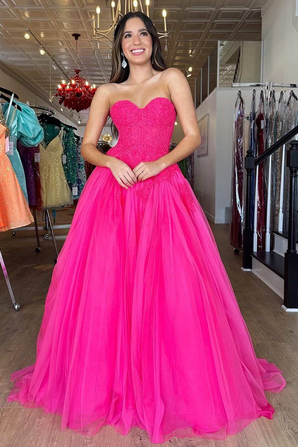 Tiered Ruffles Ball Gown Women Light Pink Tulle Party Dress Elegant Lo –  Flora Prom