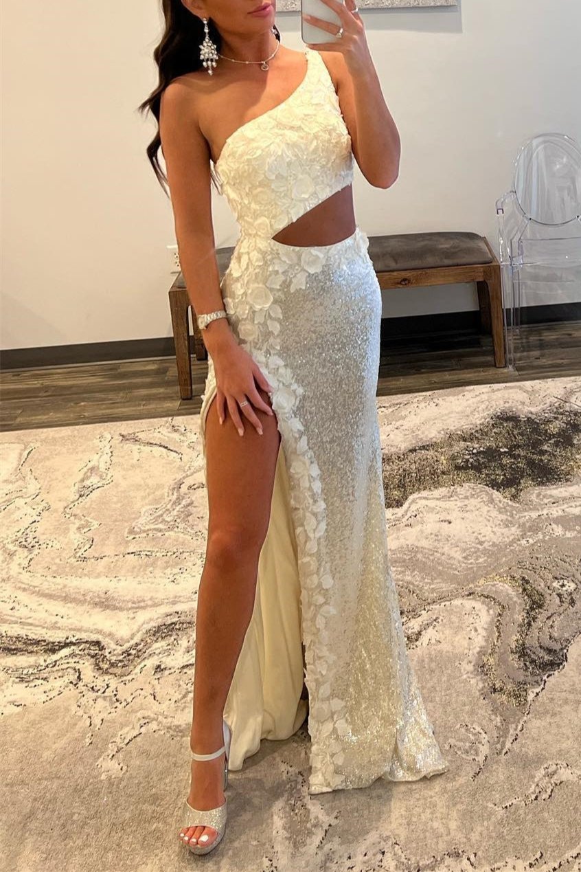 White two piece hot sale prom dress