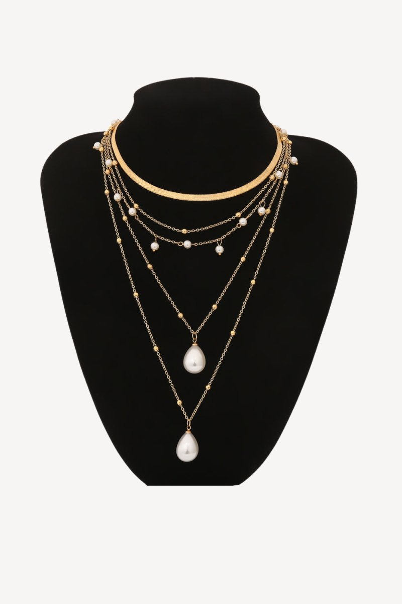 Water Drop Pearl Pendant Necklace - KissProm