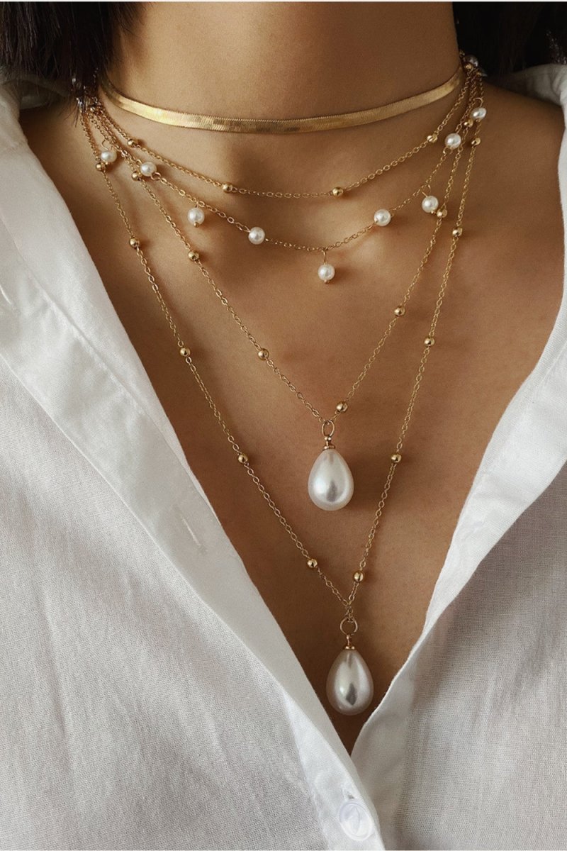 Water Drop Pearl Pendant Necklace - KissProm