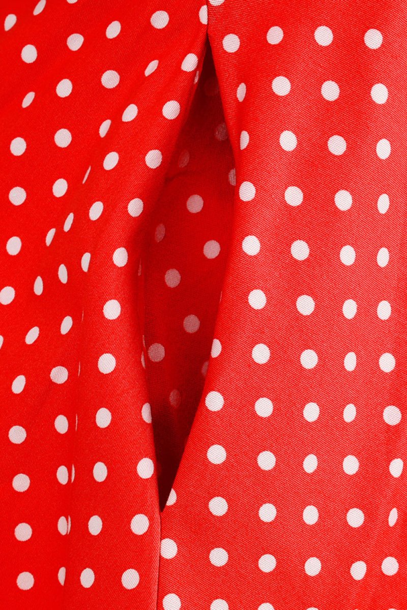 Halter Red Polka Dots 1950s Dress - KissProm