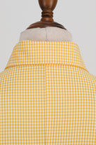 Hepburn Style Yellow Plaid Vintage Dress With Short Sleeves - KissProm