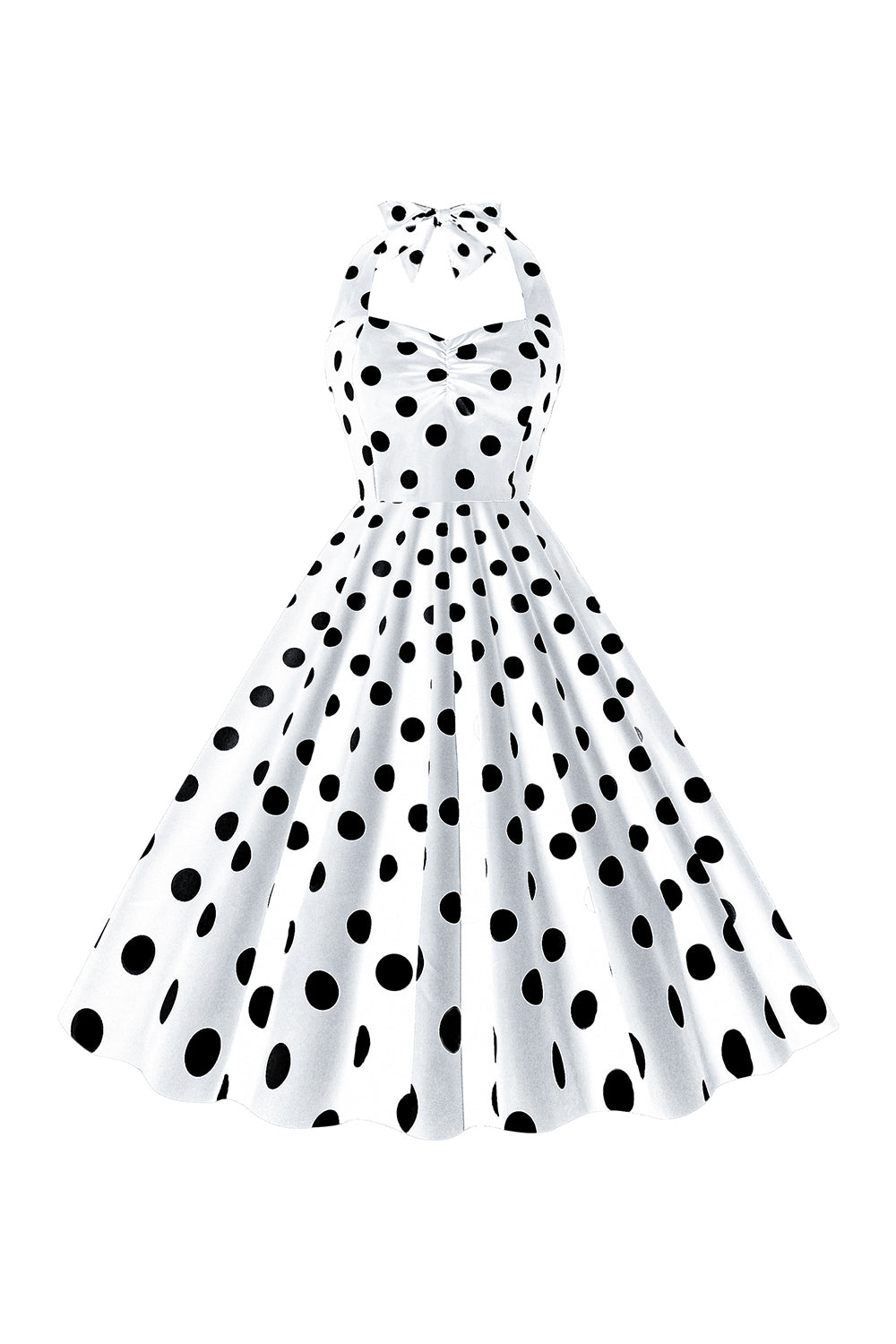 Vintage Black and White Polka Dot Dress