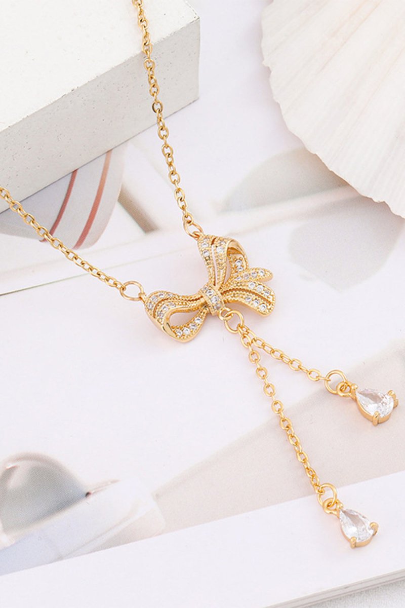 Golden Bow Necklace - KissProm