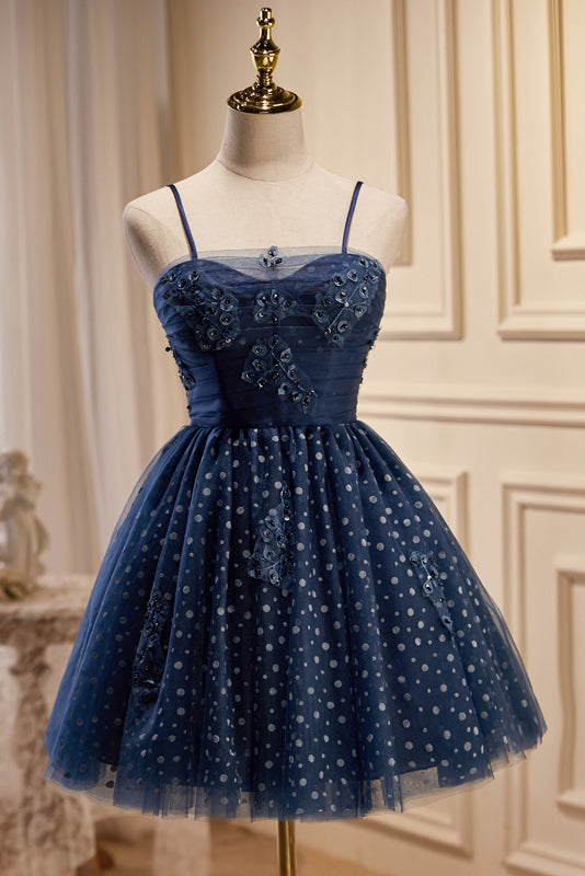 Juniper |A line Spaghetti Straps Tulle Homecoming Dress