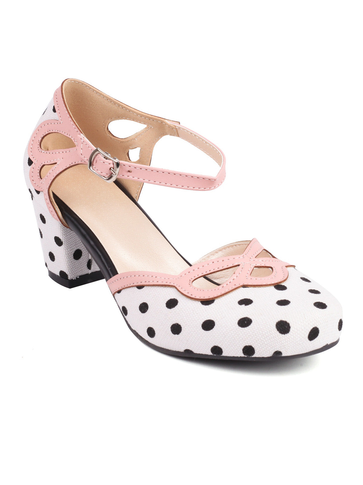 Polka dot high heel cheap shoes