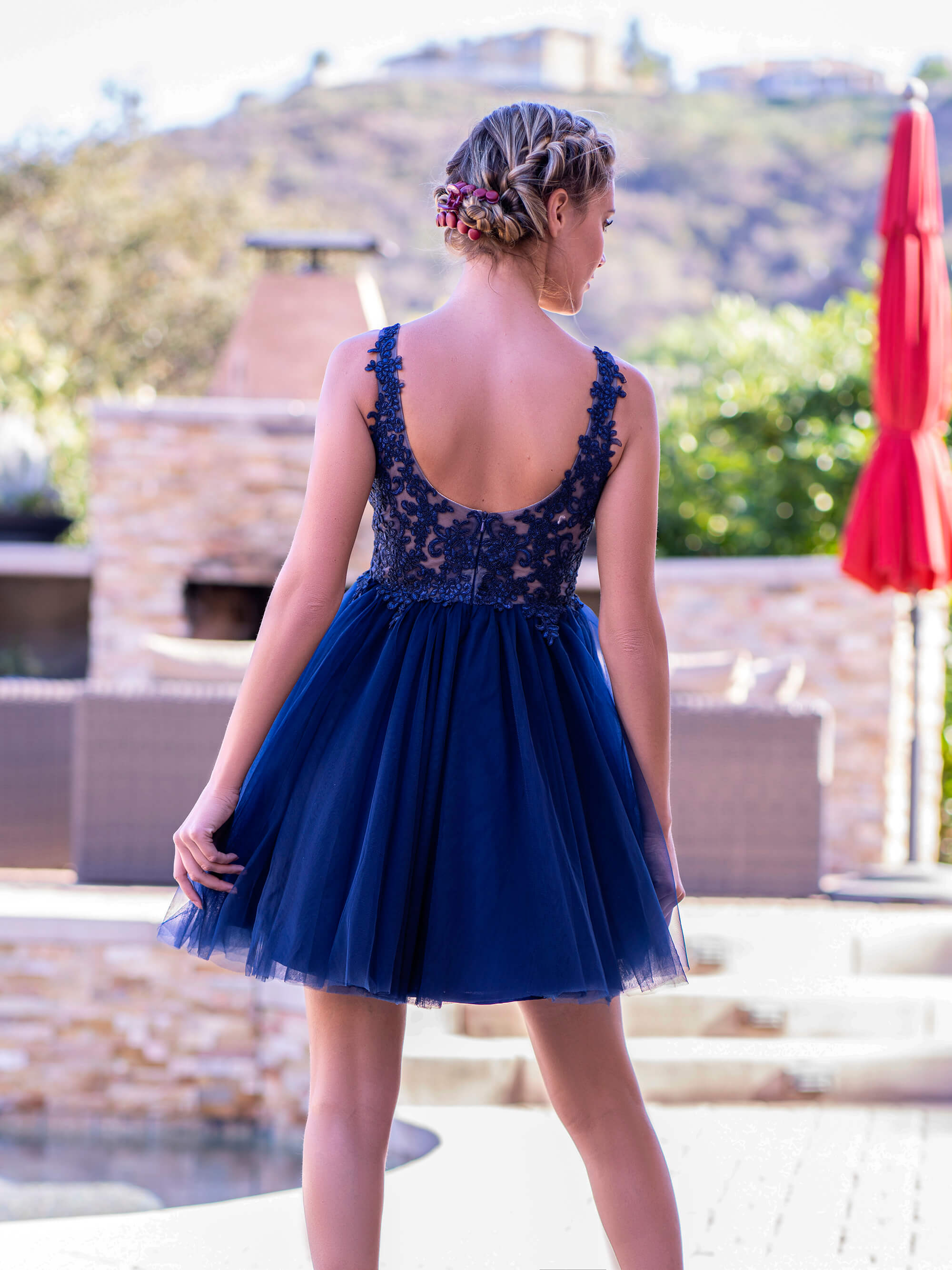 Lace Tulle Short Bridesmaid Dresses