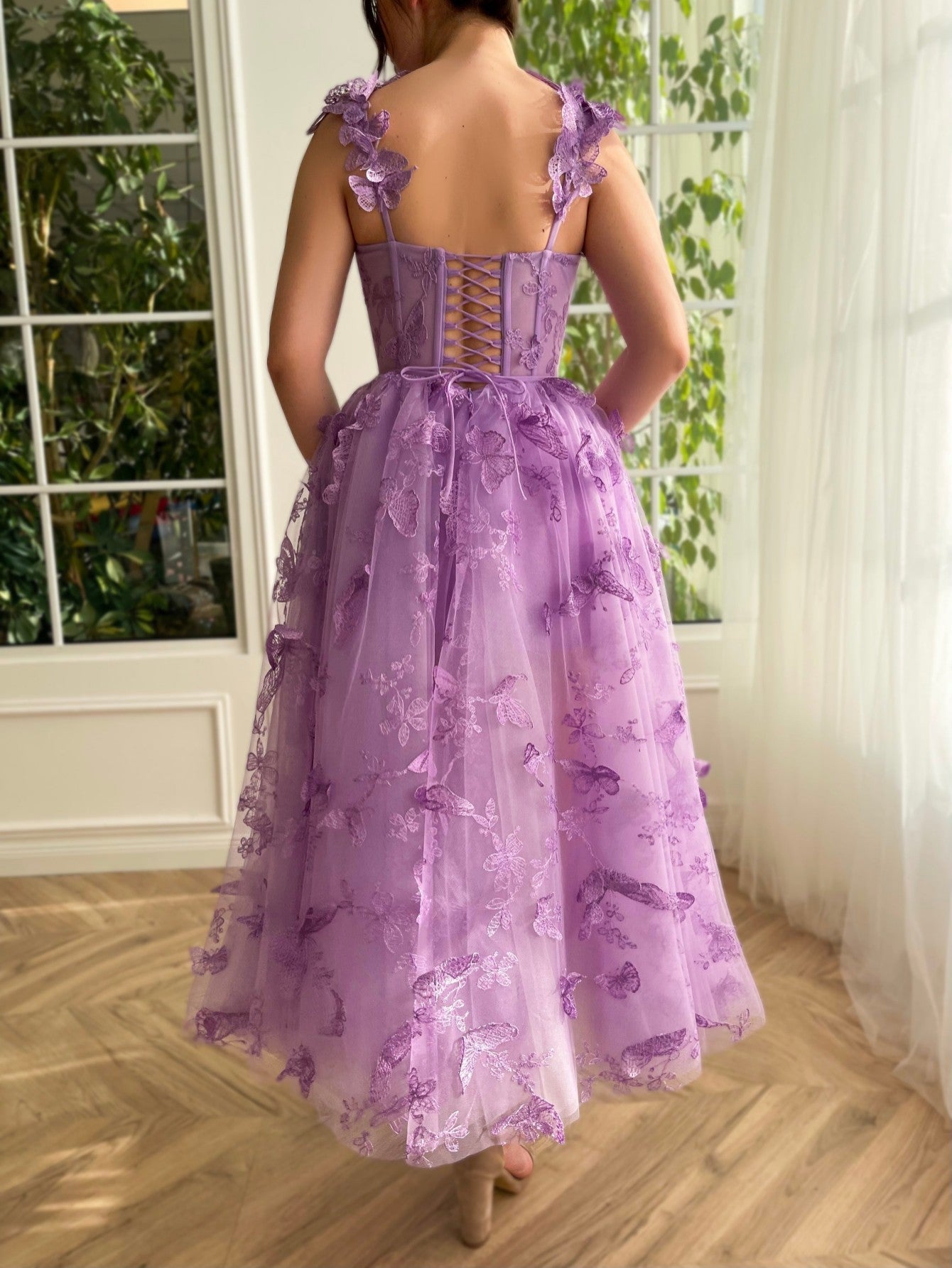 Midi tulle shop prom dress