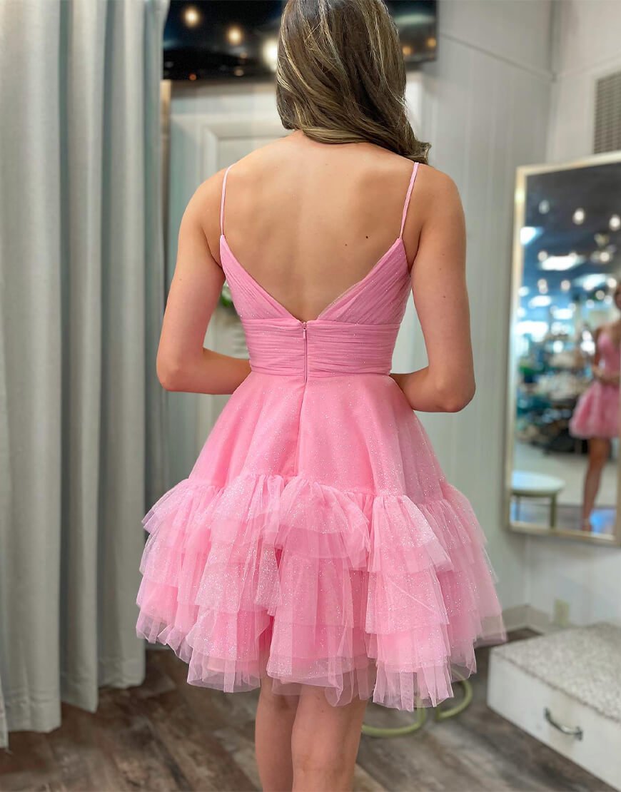 Short ruffle prom clearance dress