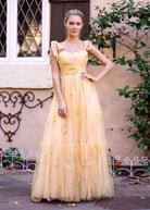 Sweetheart Neck Floor Length Tulle Embroidery Floral Prom Dress - KissProm